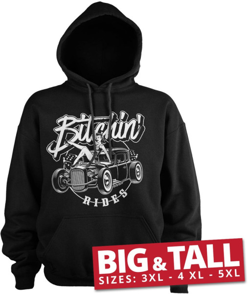 Bitchin' Rides Hot Rod Hot Girls Big & Tall Hoodie Black