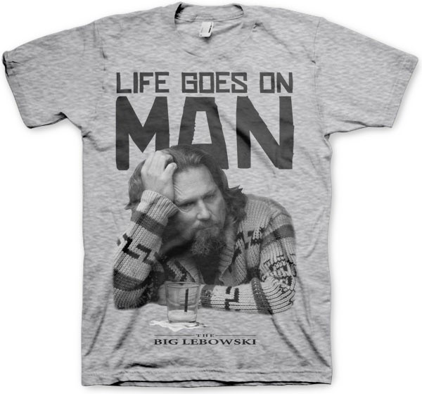 The Big Lebowski Life Goes On Man T-Shirt Heather-Grey