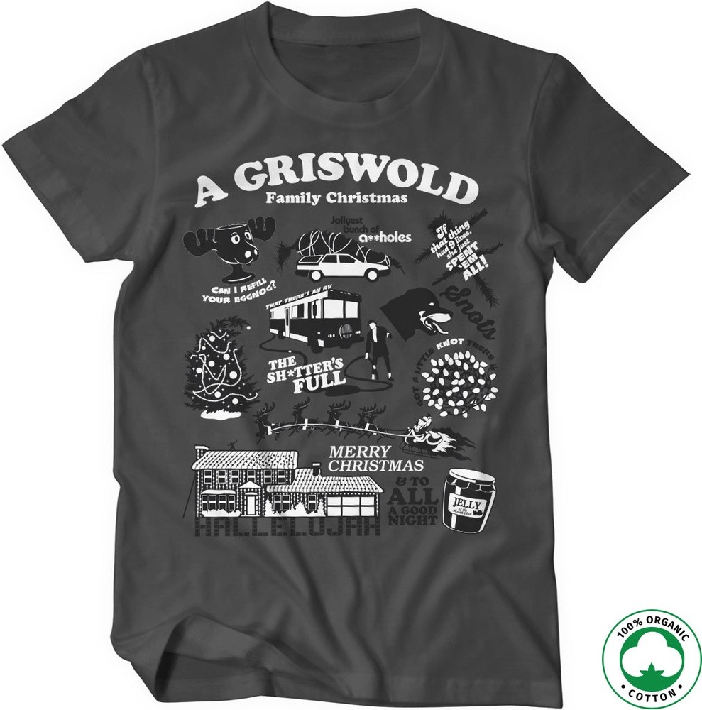 National Lampoon's Christmas Vacation Icons Organic Tee T-Shirt Dark-Grau - Herren / Unisex