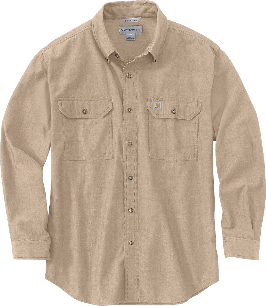 Carhartt Hemd Loose Chambray L/S Shirt Dark Tan Chambray - Herren / Unisex