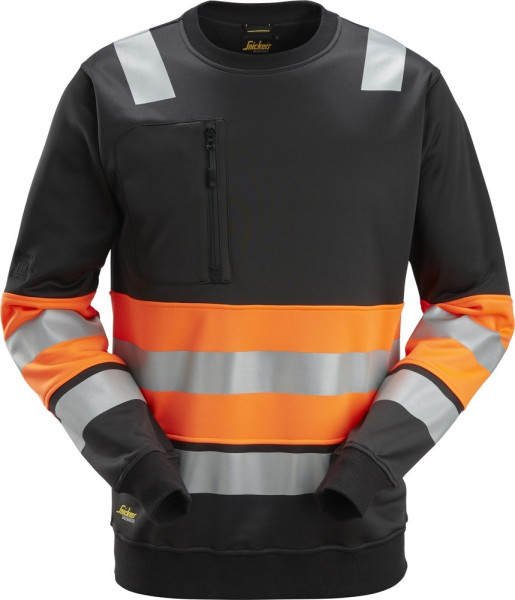 Snickers Warnschutzpullover High-Vis, Sweatshirt, Kl. 1 Schwarz/High-Vis Gelb