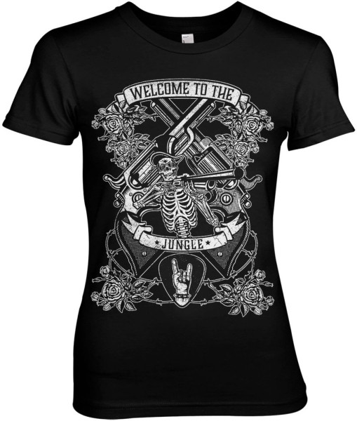 Guns & Roses Welcome To The Jungle Girly Tee Damen T-Shirt Black