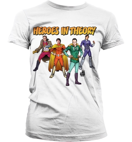 The Big Bang Theory TBBT Heroes In Theory Girly T-Shirt Damen White