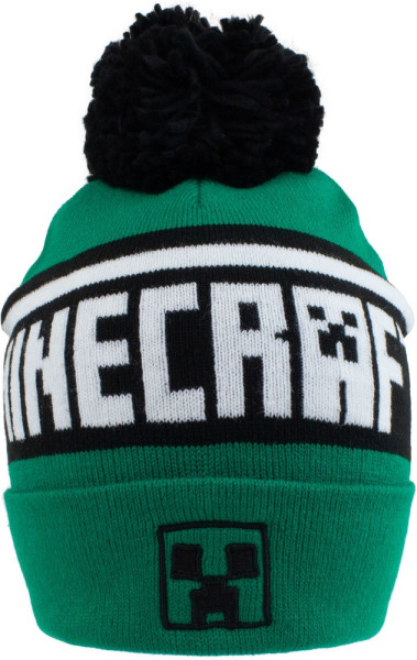 Minecraft - Creeper Logo (Beanie Pom) Mütze Green