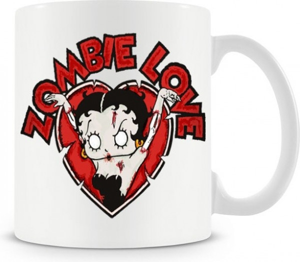 Betty Boop Zombie Love Coffe Mug Kaffeebecher White