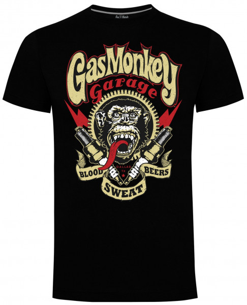 Gas Monkey Garage T-Shirt Sparkplugs Black