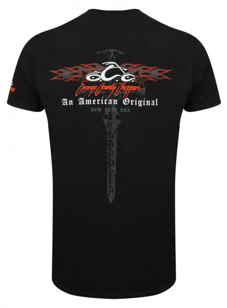 OCC Orange County Choppers T-Shirt Horizontal Flame Black