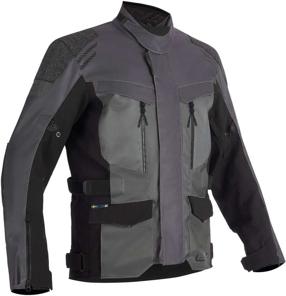 Lindstrands Motorrad Jacke Textile Jacke Storbo Graphite Dark Grau Schwarz 720-25060197 - Herren / Unisex