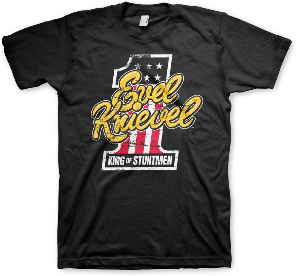 Evel Knievel King Of Stuntmen T-Shirt Black