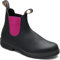 Blundstone Stiefel Boots #2208 Black Leather with Fuchsia Elastic (500 Series)