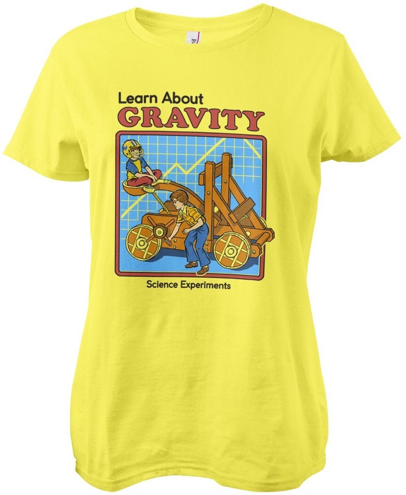 Steven Rhodes Learn About Gravity Girly Tee Damen T-Shirt Gelb - Damen