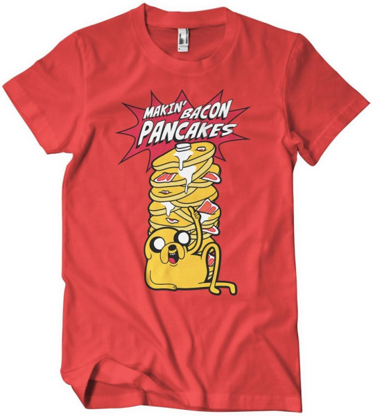 Adventure Time Makin' Bacon Pancakes T-Shirt Red
