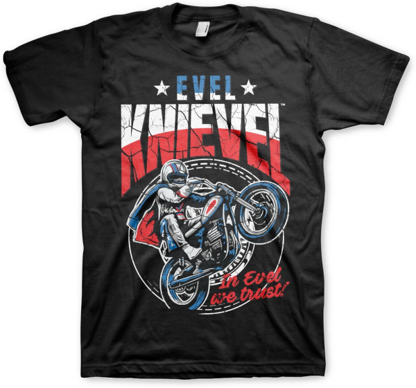 Evel Knievel Wheelie T-Shirt Black