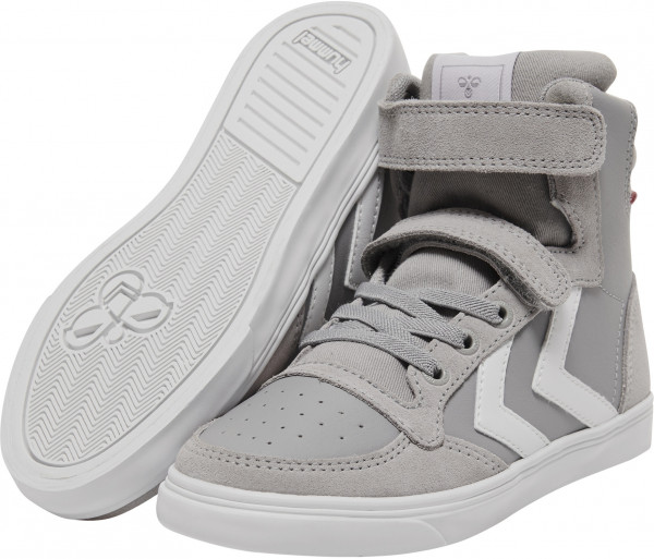 Hummel Kids Trainers Slimmer Stadil Leather High Jr Alloy