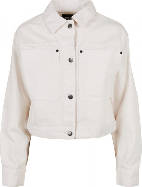 Urban Classics Damen Ladies Short Boxy Worker Jacket White