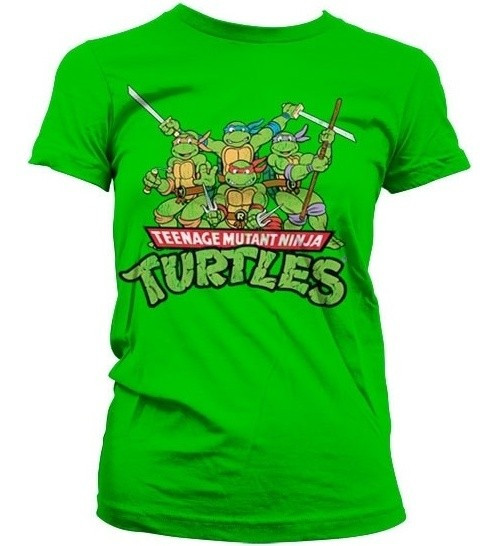 Teenage Mutant Ninja Turtles Turtles Distressed Group Girly T-shirt Damen Green
