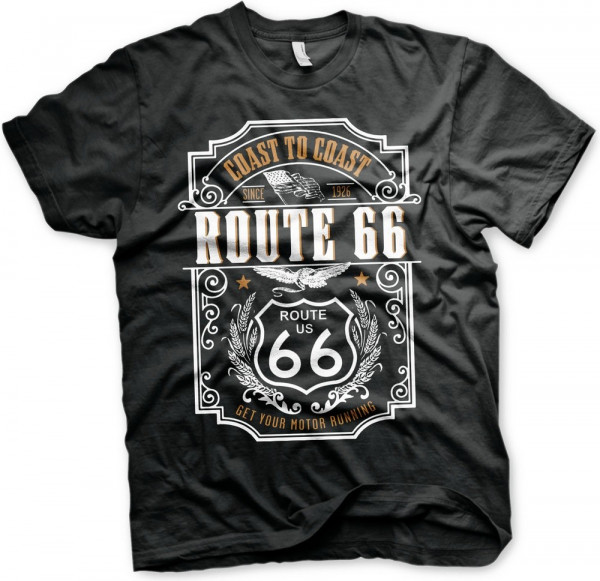Route 66 Coast To Coast T-Shirt Black