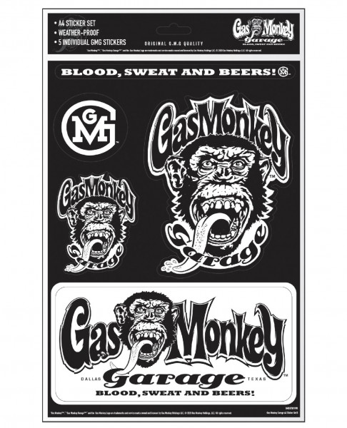 Gas Monkey Garage Sticker GMG A4 Sticker Set B