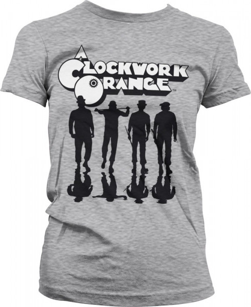 Clockwork Orange Shadows Girly Tee Damen T-Shirt Heather-Grey