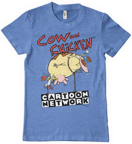 Cow And Chicken Balloon T-Shirt Blue/Heather