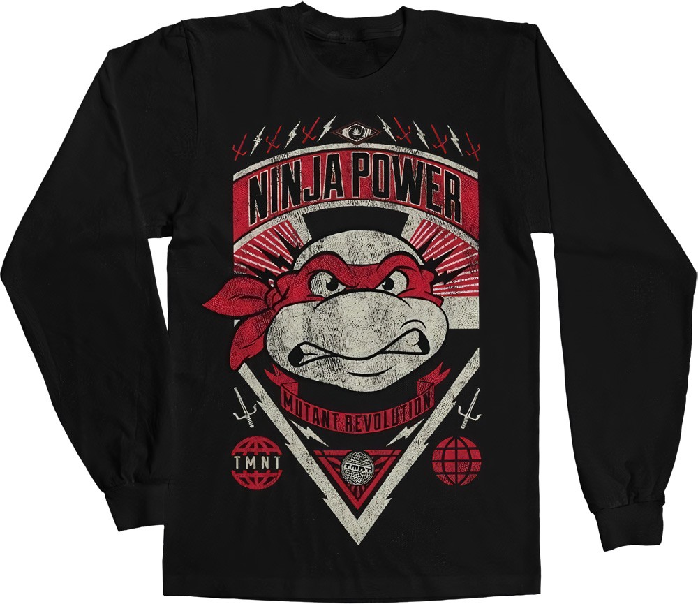 Teenage Mutant Ninja Turtles TMNT Ninja Power Longsleeve Tee Schwarz - Herren / Unisex