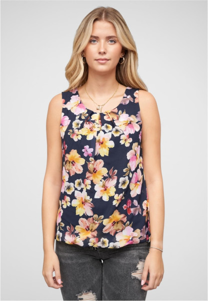 Cloud5ive Damen Chiffon Top mit Allover Spitze hinten & Floralem Print 22056626