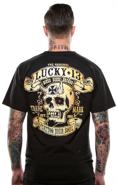 Lucky 13 T-Shirt Booze, Bikes and Broads Black