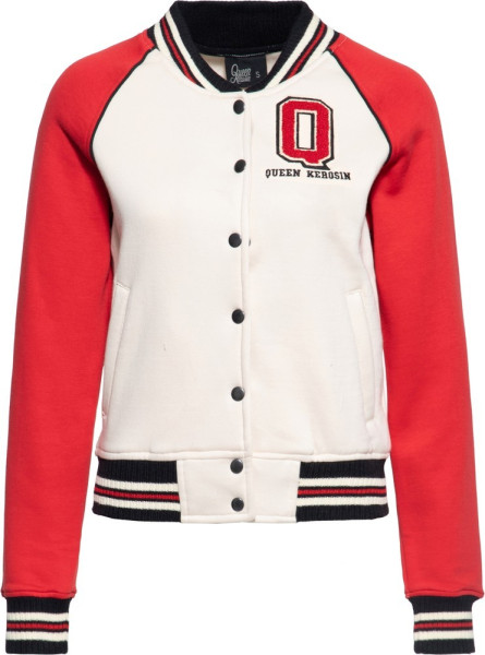 Queen Kerosin Damen Q College Sweatjacke Rot