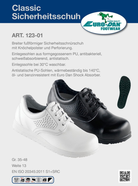 Euro-Dan 123-01 Classic Gesundheit Sicherheitsschuhe Schnürschuhe