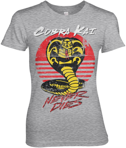 Cobra Kai Never Dies Girly Tee Damen T-Shirt Heather-Grey