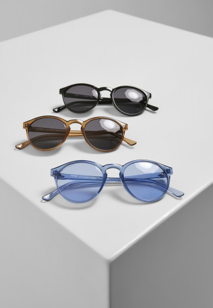 Urban Classics Sonnenbrille Sunglasses Cypress 3-Pack Black+Brown+Blue
