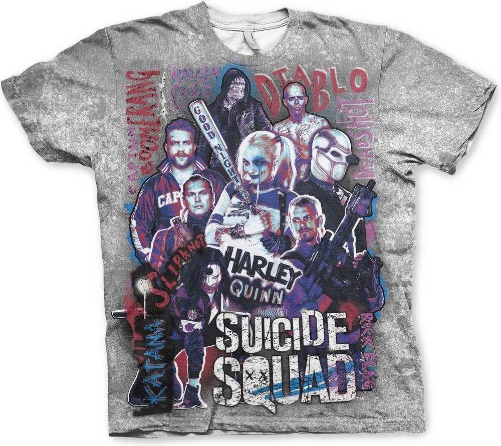 Suicide Squad Allover T-Shirt Allover - Herren / Unisex