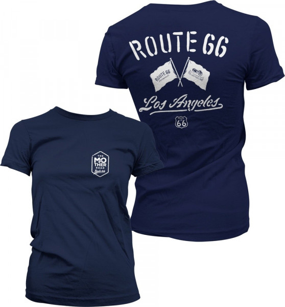 Route 66 Los Angeles Girly Tee Damen T-Shirt Navy
