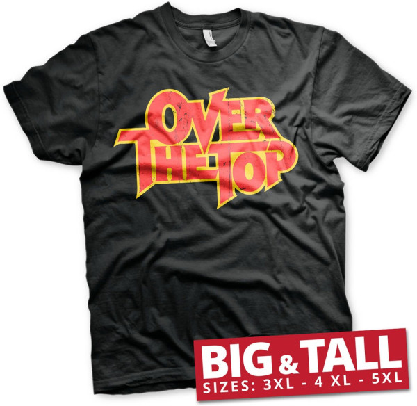 Over The Top Washed Logo Big & Tall T-Shirt Black