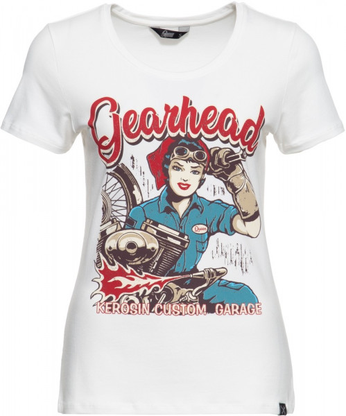 Queen Kerosin T-Shirt mit Frontprint und Rundhalsausschnitt QK4215357207 Offwhite