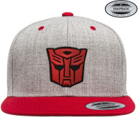 Transformers Autobots 3D Patch Premium Snapback Cap HeathergreyRed Transformers Autobots 3D Patch Premium Snapback Cap HeathergreyRed