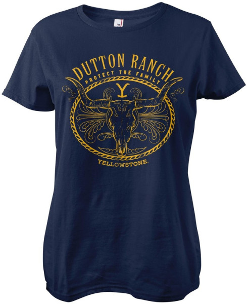 Yellowstone Protect The Family Girly Tee Damen T-Shirt Navy