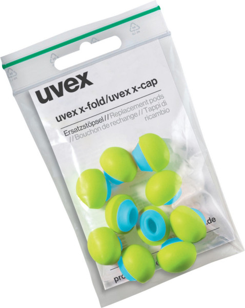 Uvex Gehörschutzstöpsel X-Cap 2125351 Grün, Blau, Grau Snr 24 Db (21258)-L (60 Stück)