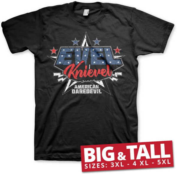 Evel Knievel American Daredevil Big & Tall T-Shirt Black