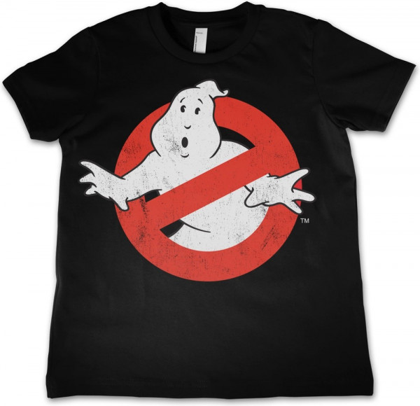 Ghostbusters Distressed Logo Kids T-Shirt Kinder Black