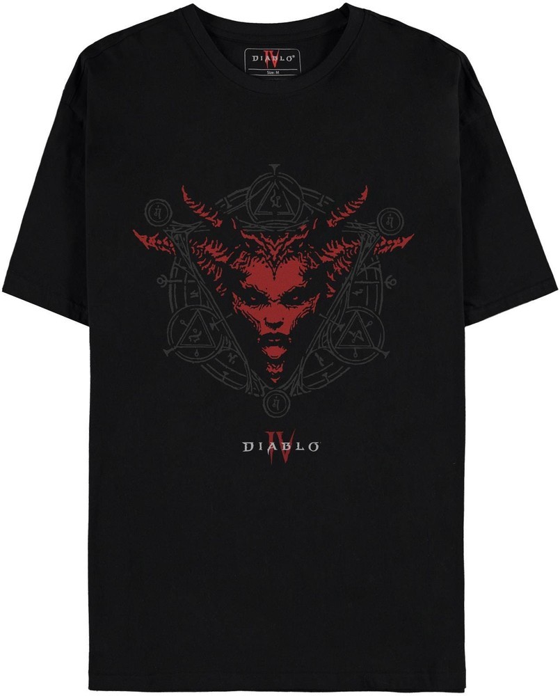 Diablo IV - Lilith Sigil Men's Short Sleeved T-shirt Schwarz - Herren / Unisex