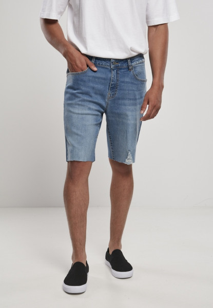 Urban Classics Shorts Relaxed Fit Jeans Shorts Light Destroyed Washed Blue