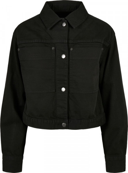 Urban Classics Damen Ladies Short Boxy Worker Jacket Black