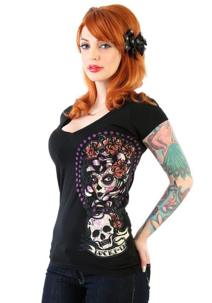 Lucky 13 Female Shirt Shadow Black