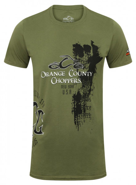 OCC Orange County Choppers T-Shirt Dark Skull Bad Ass Bikes Green