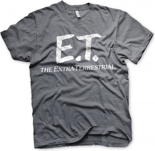 E.T. Extra-Terrestrial Distressed Logo T-Shirt Dark-Heather