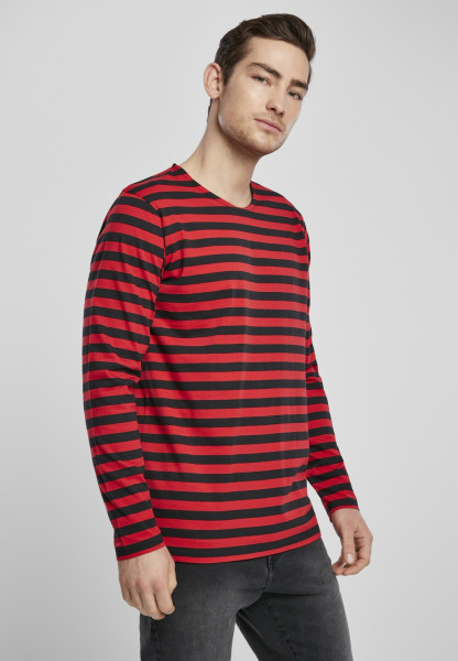 Urban Classics Longsleeve Regular Stripe LS Firered/Black