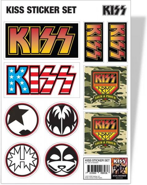 Kiss Sticker Set Aufkleber Multicolor