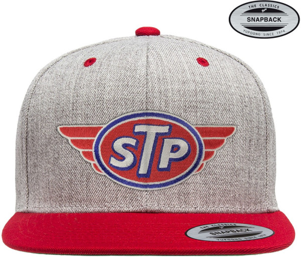 STP Patch Premium Snapback Cap Heather-Grey-Red