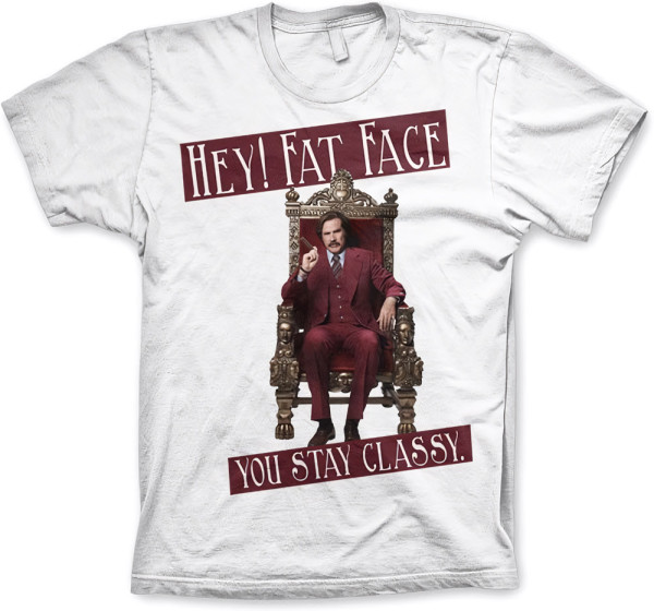 Anchorman 2 Hey! Fat Face T-Shirt White